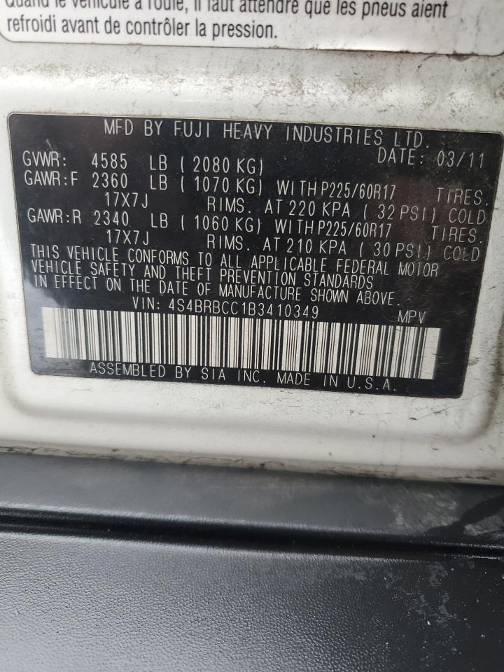 2011 Subaru Outback 2.5I Premium VIN: 4S4BRBCC1B3410349 Lot: 87065424