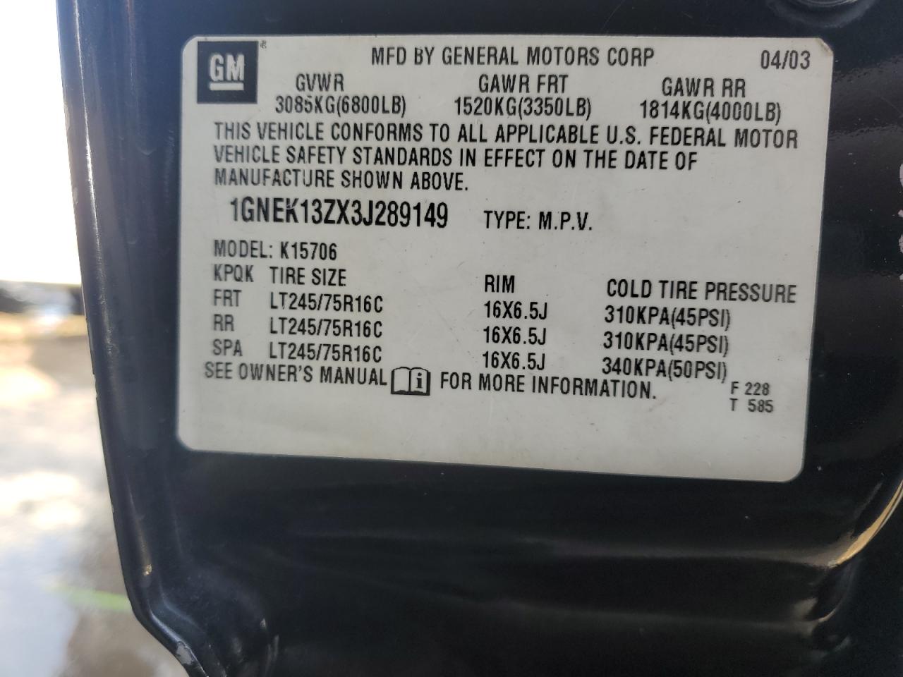 2003 Chevrolet Tahoe - Image 15