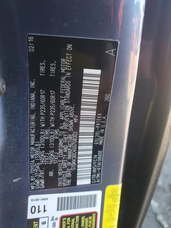 5TDKK3DC4GS708302 2016 TOYOTA SIENNA - Image 14