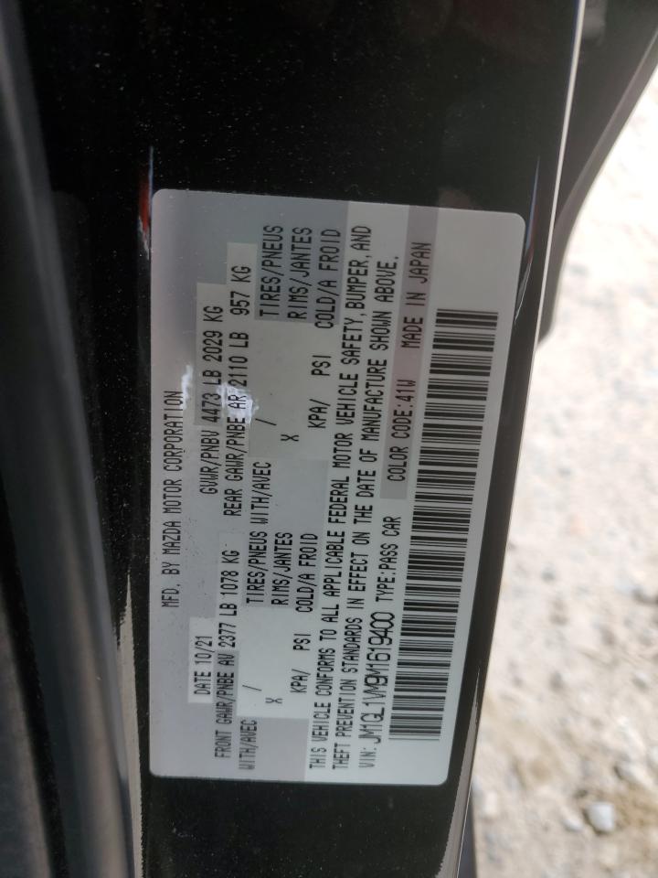 2021 Mazda 6 Touring VIN: JM1GL1VM9M1619400 Lot: 89151565