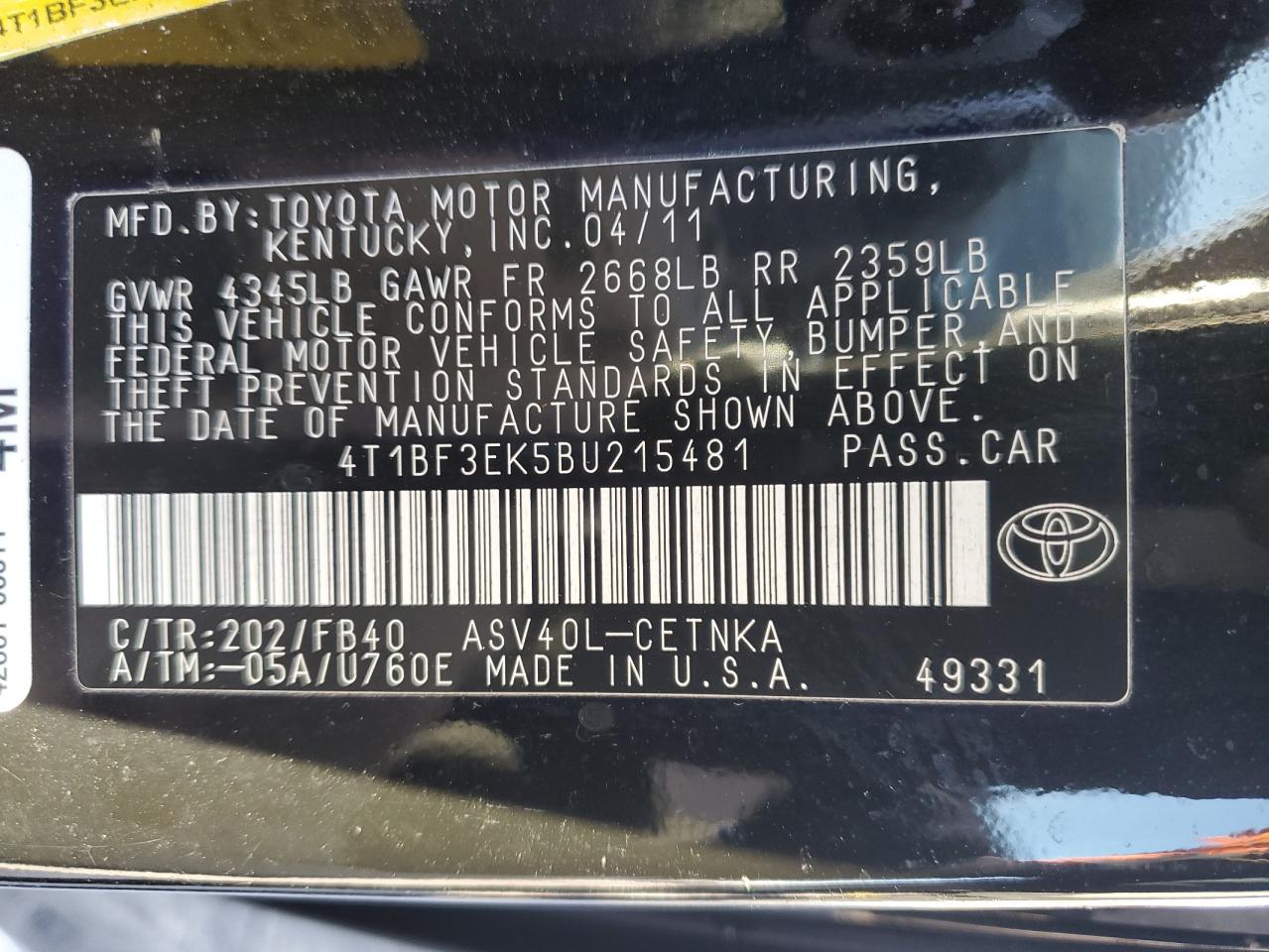 2011 Toyota Camry - Image 12