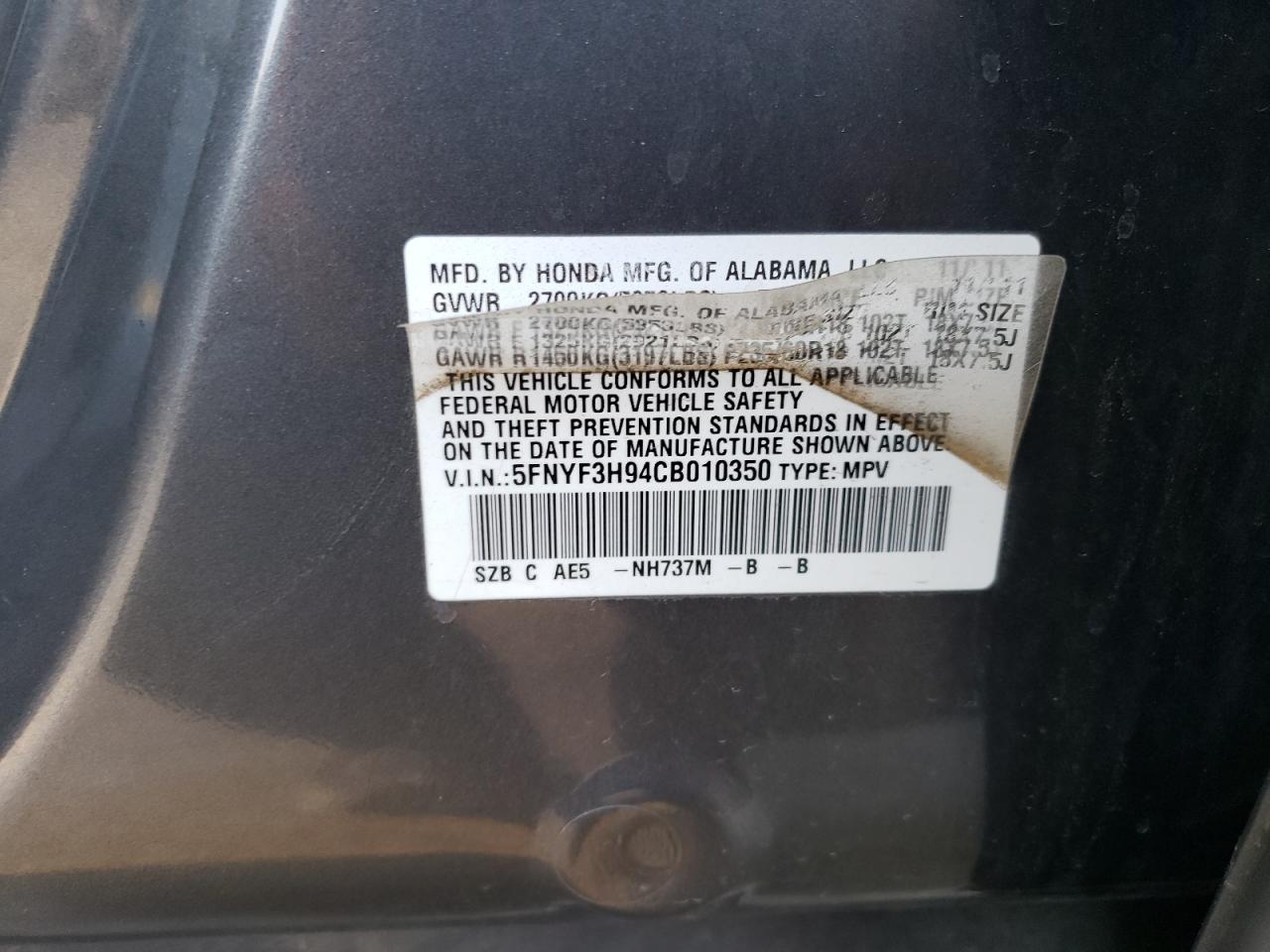 2012 Honda Pilot - Image 13