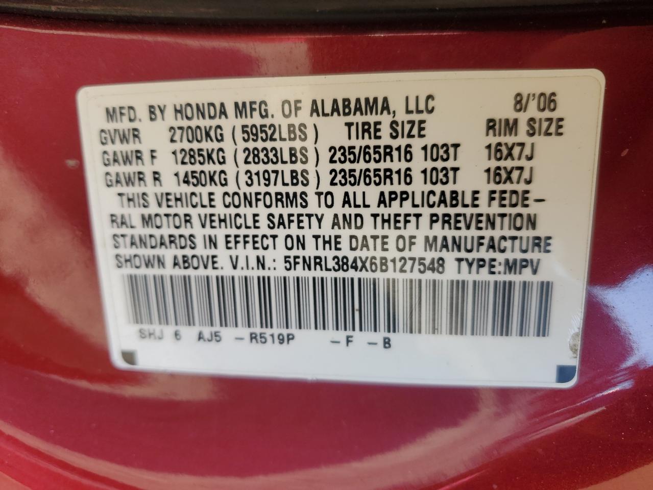 2006 Honda Odyssey - Image 13