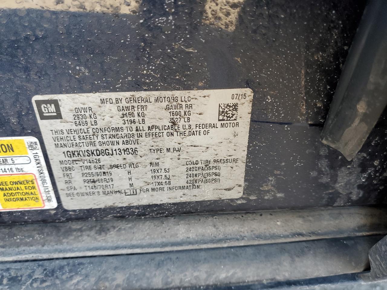 2016 GMC Acadia Slt-2 VIN: 1GKKVSKD8GJ131336 Lot: 42710725