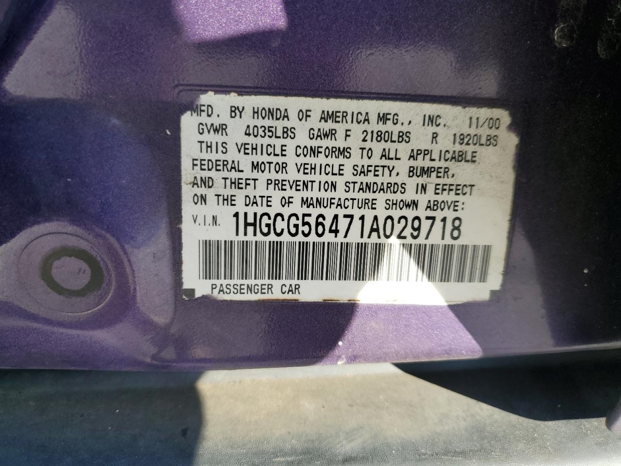2001 Honda Accord - Image 12