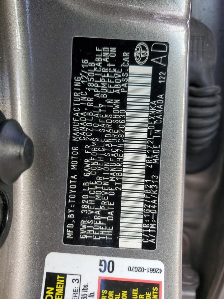 TOYOTA COROLLA 2017 VIN 2T1BURHE7HC820630 photo 12