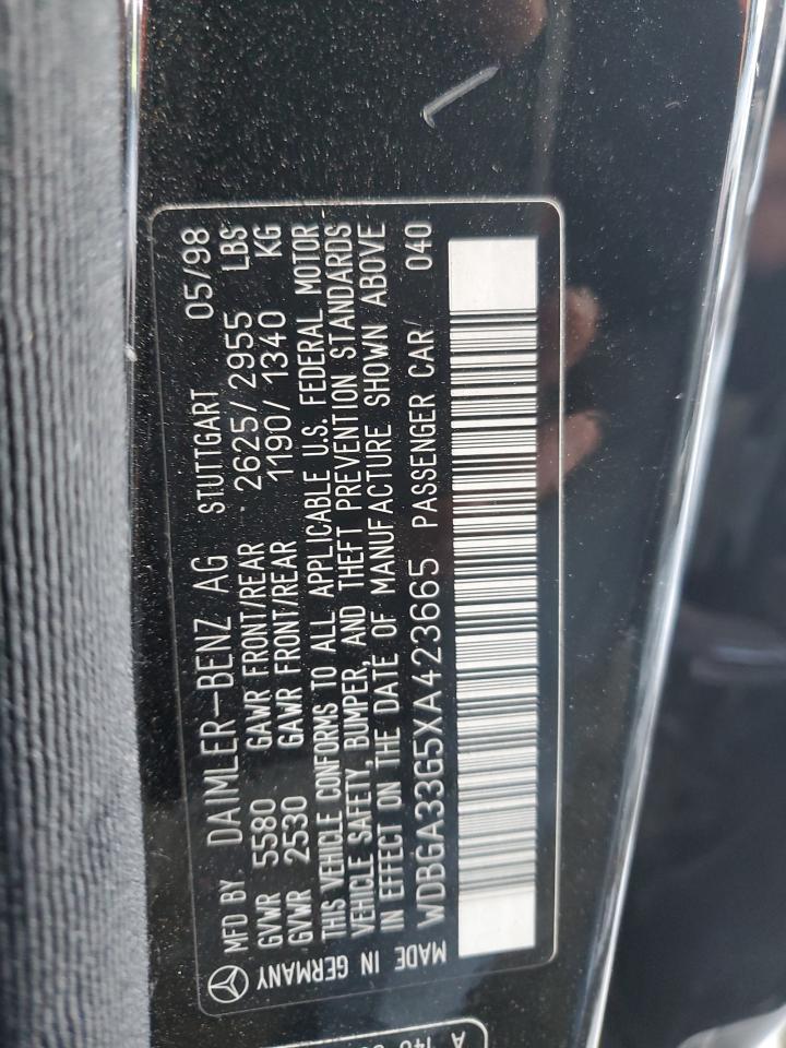 1999 Mercedes-Benz S Class VIN: 2WDBGA33G5X842365 Lot: 88708975