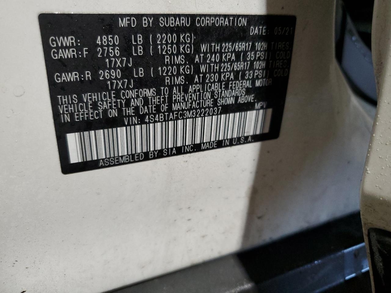 2021 Subaru Outback - Image 14