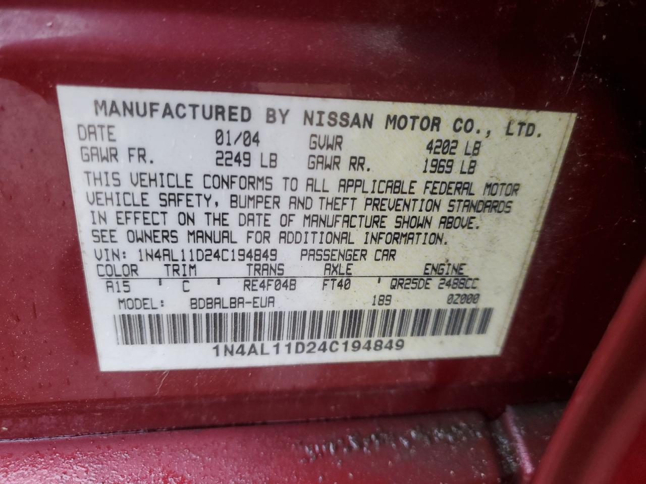 2004 Nissan Altima - Image 12