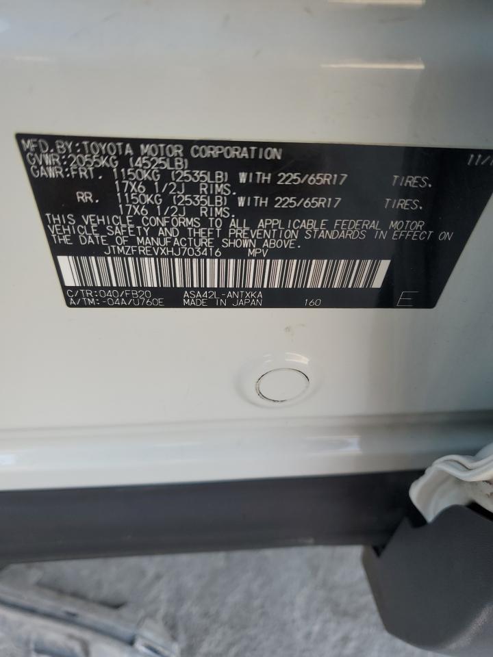 2017 Toyota Rav4 Le VIN: JTMZFREVXHJ703416 Lot: 88866685