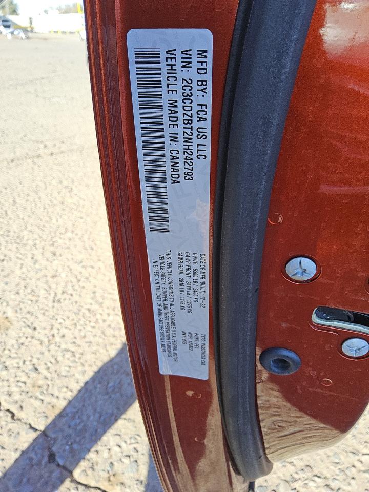 2022 Dodge Challenger R/T VIN: 2C3CDZBT2NH242793 Lot: 41862765