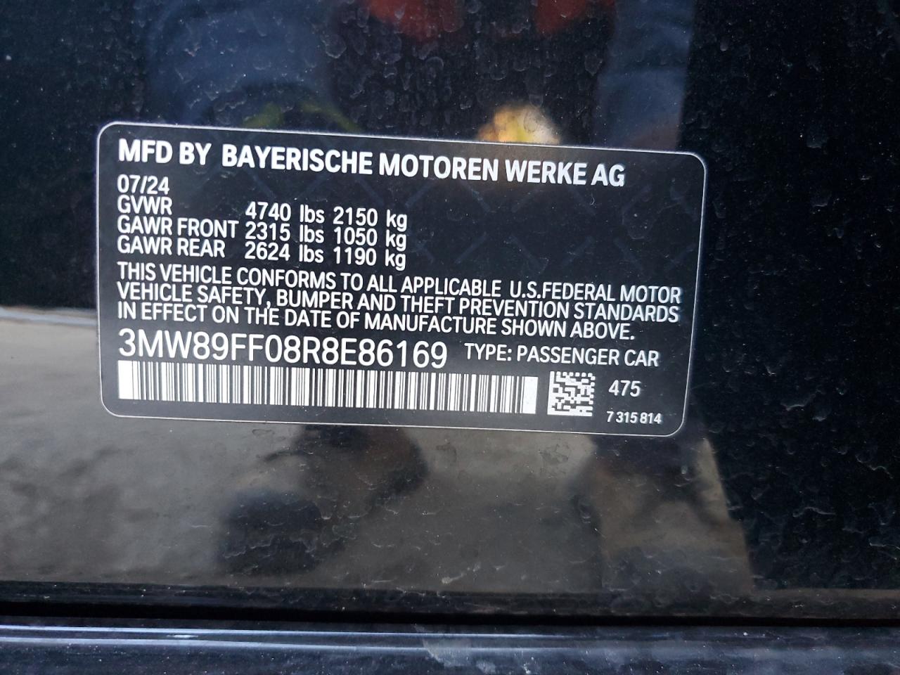 VIN 3MW89FF08R8E86169 2024 BMW 3 SERIES no.12