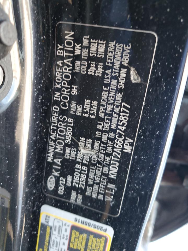 2012 Kia Soul + VIN: KNDJT2A66C7456817 Lot: 88127065