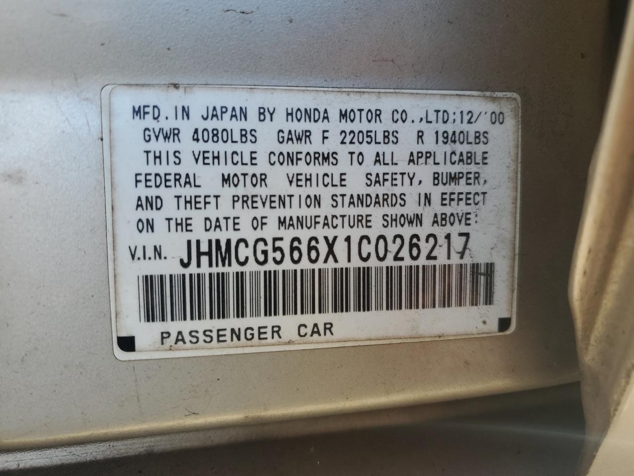 2001 Honda Accord - Image 12