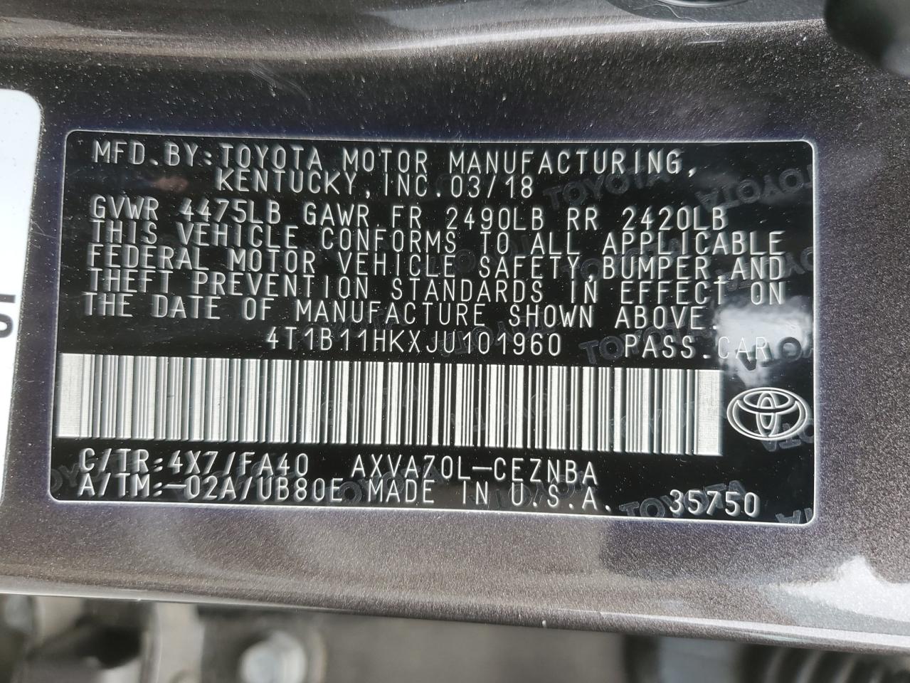 2018 Toyota Camry - Image 13