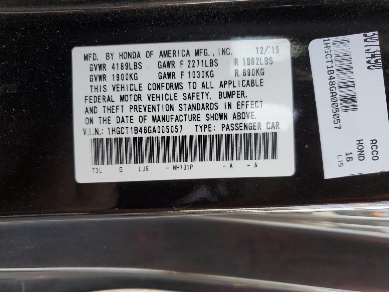 2016 Honda Accord - Image 14