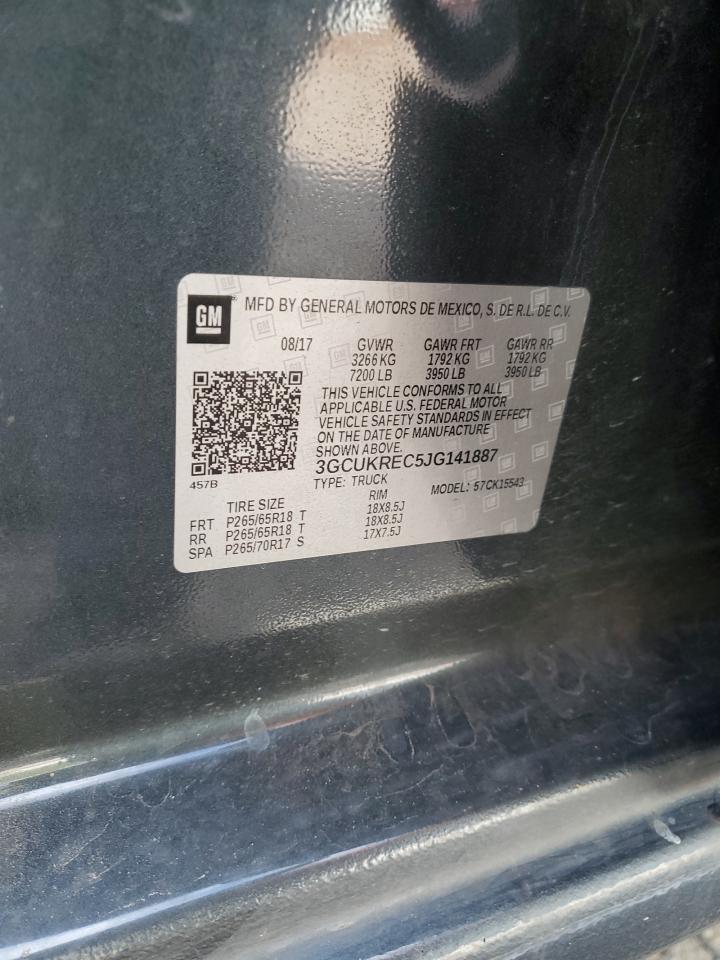 2018 Chevrolet Silverado K1500 Lt VIN: 3GCUKREC5JG141887 Lot: 87284744