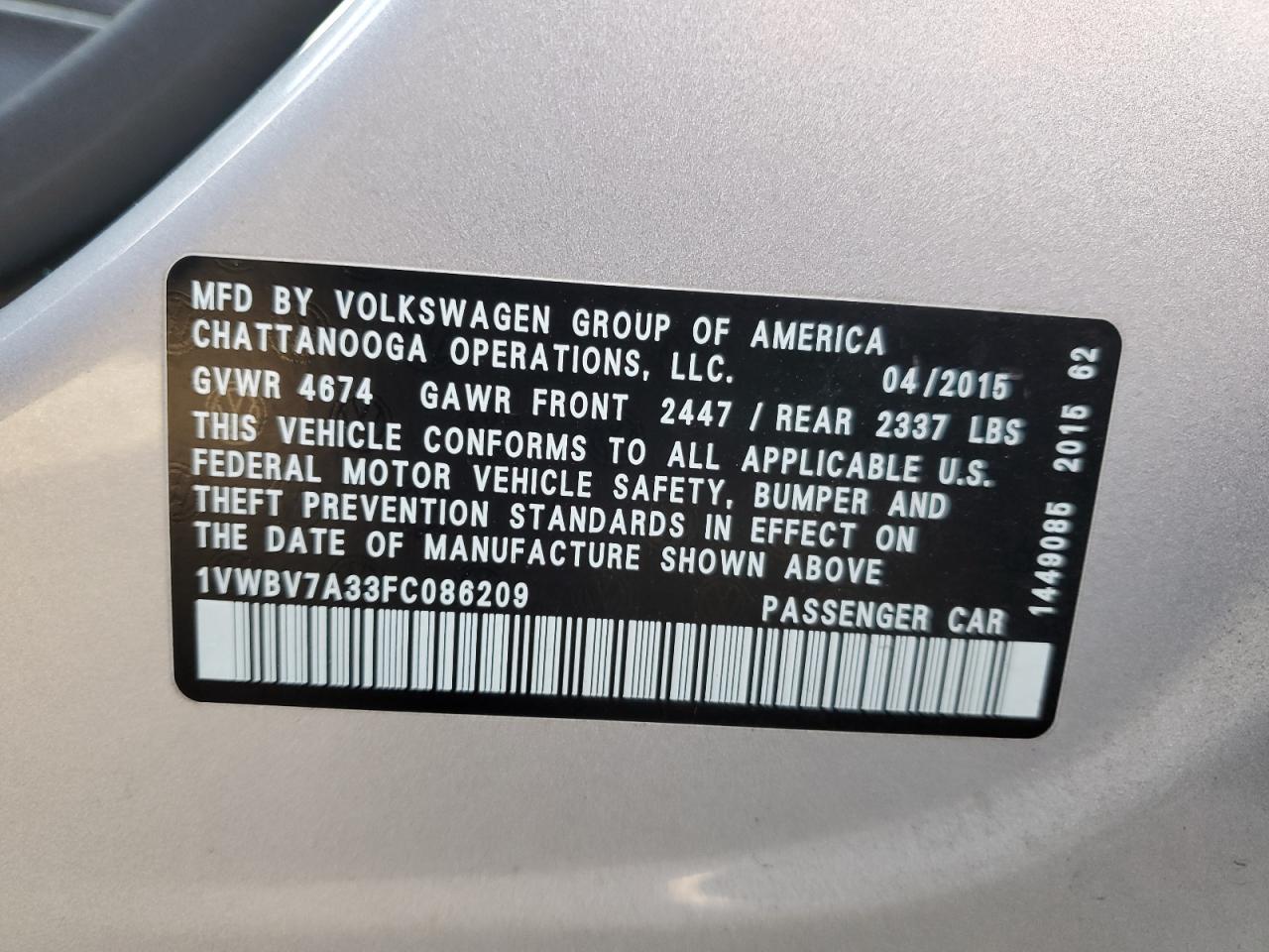 2015 Volkswagen Passat - Image 13