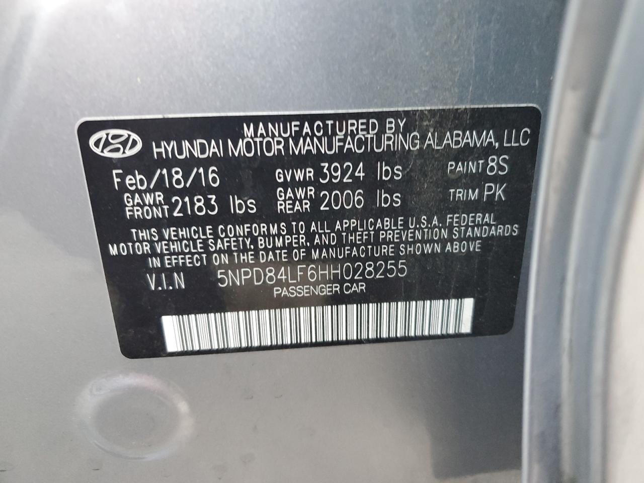 VIN 5NPD84LF6HH028255 2017 HYUNDAI ELANTRA no.13