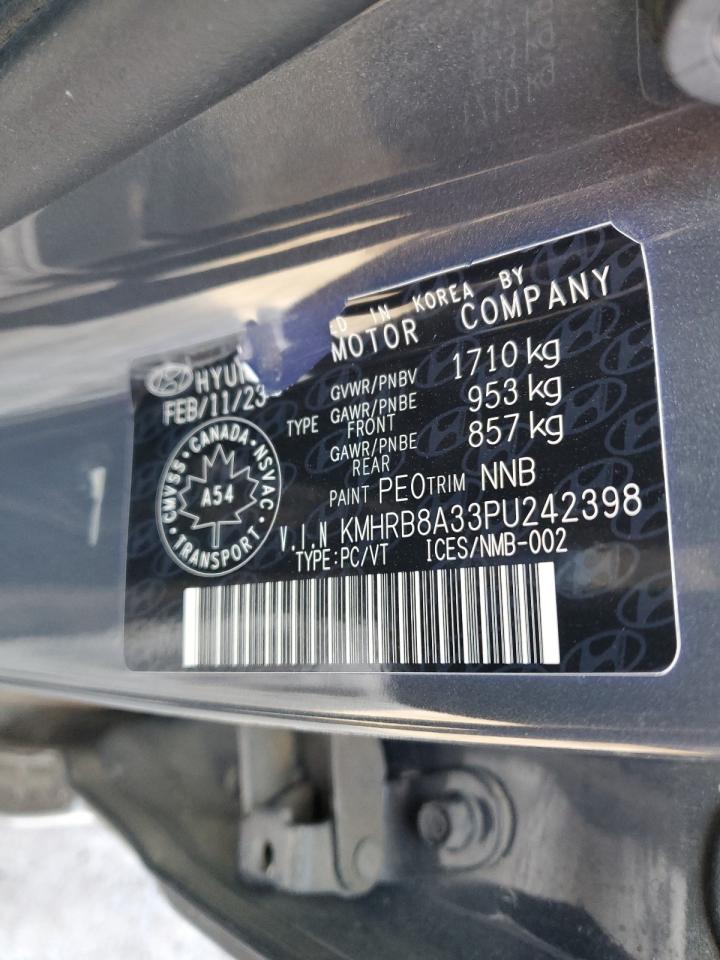 2023 Hyundai Venue Se VIN: KMHRB8A33PU242398 Lot: 89009295