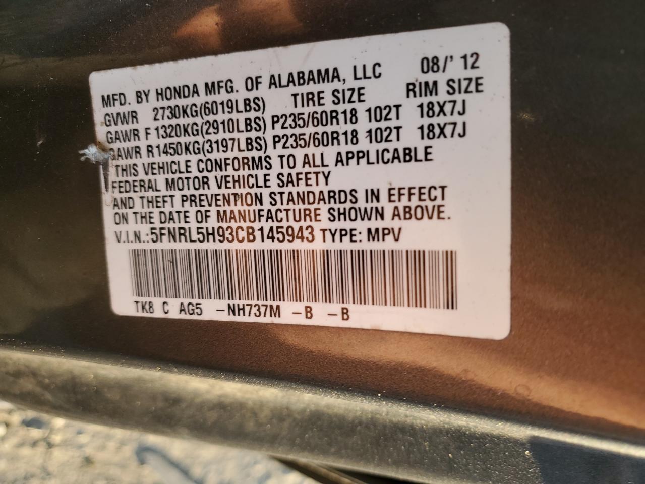 2012 Honda Odyssey - Image 13