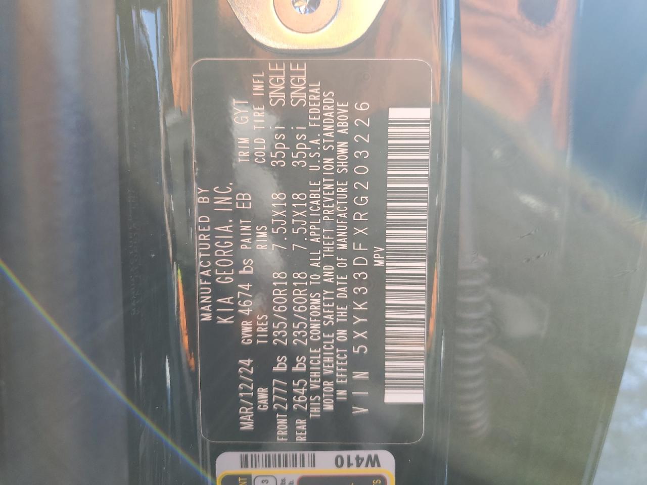 2024 Kia Sportage Ex VIN: 5XYK33DFXRG203226 Lot: 88259425