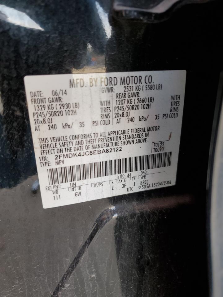 2014 Ford Edge Sel VIN: 2FMDK4JC8EBA82122 Lot: 42140665