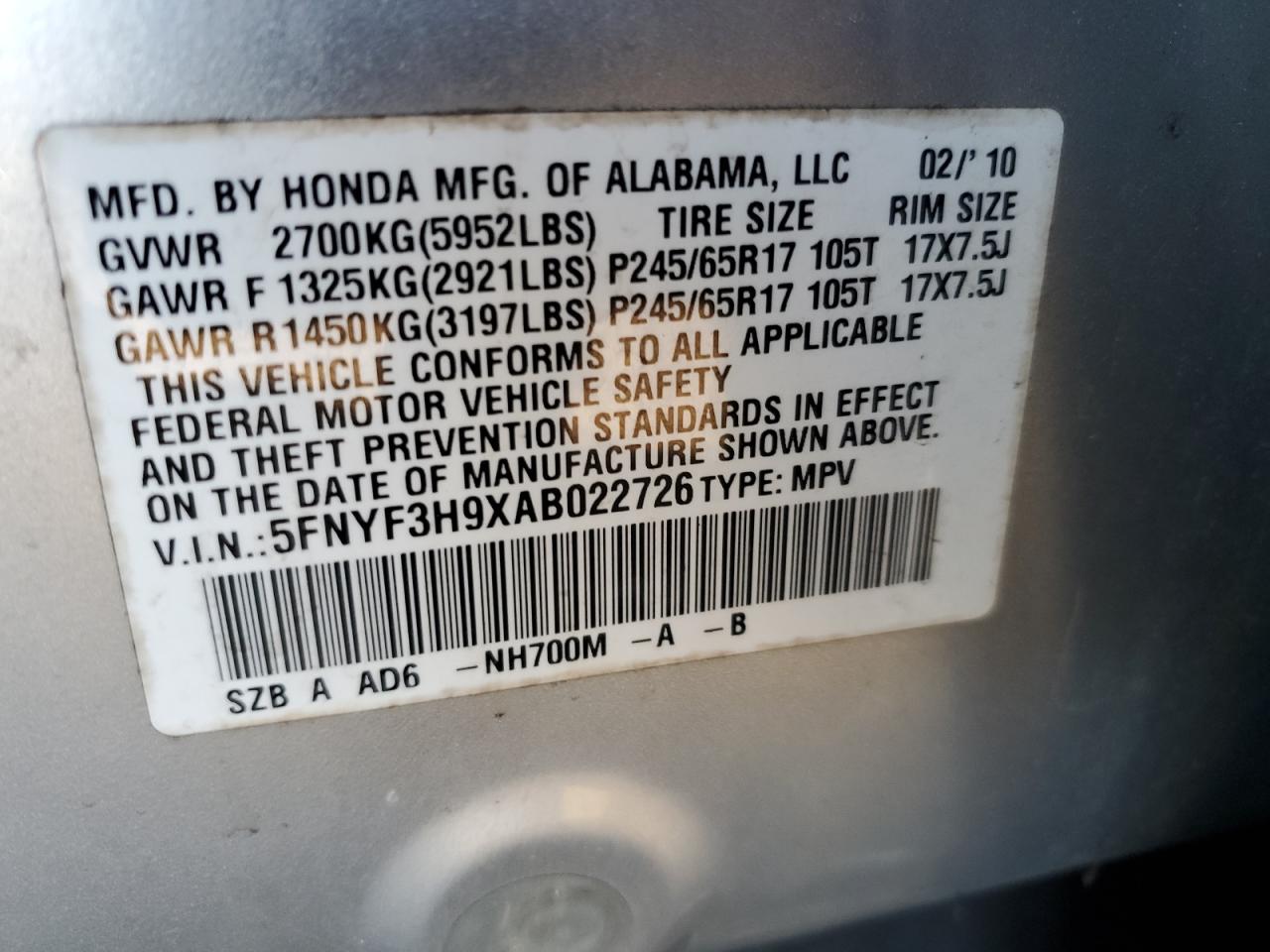 2010 Honda Pilot - Image 13