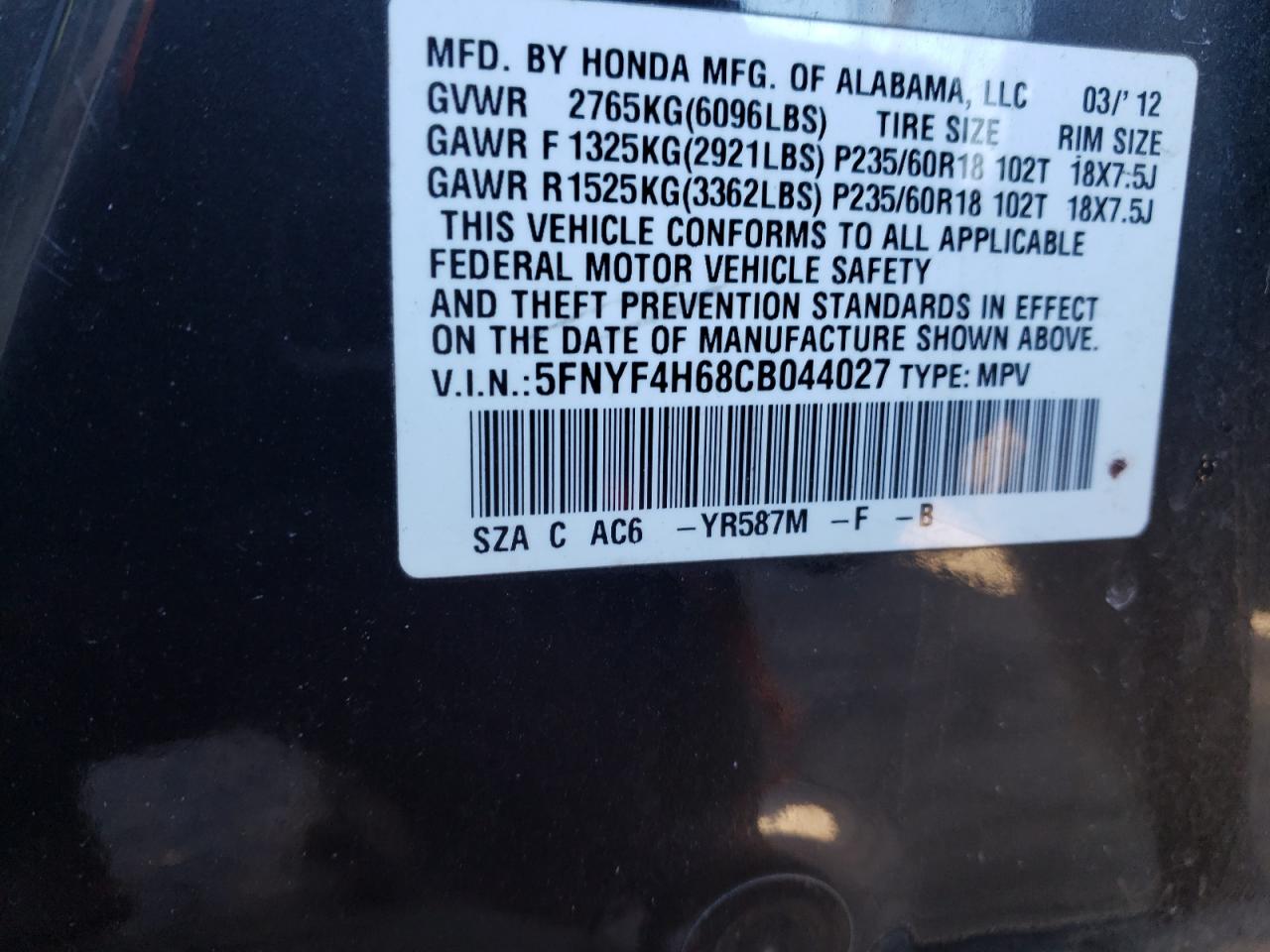 2012 Honda Pilot - Image 15