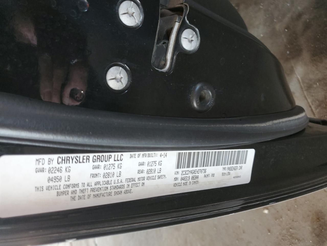 2014 Dodge Challenger Sxt VIN: 2C3CDYAG0EH270736 Lot: 71985655