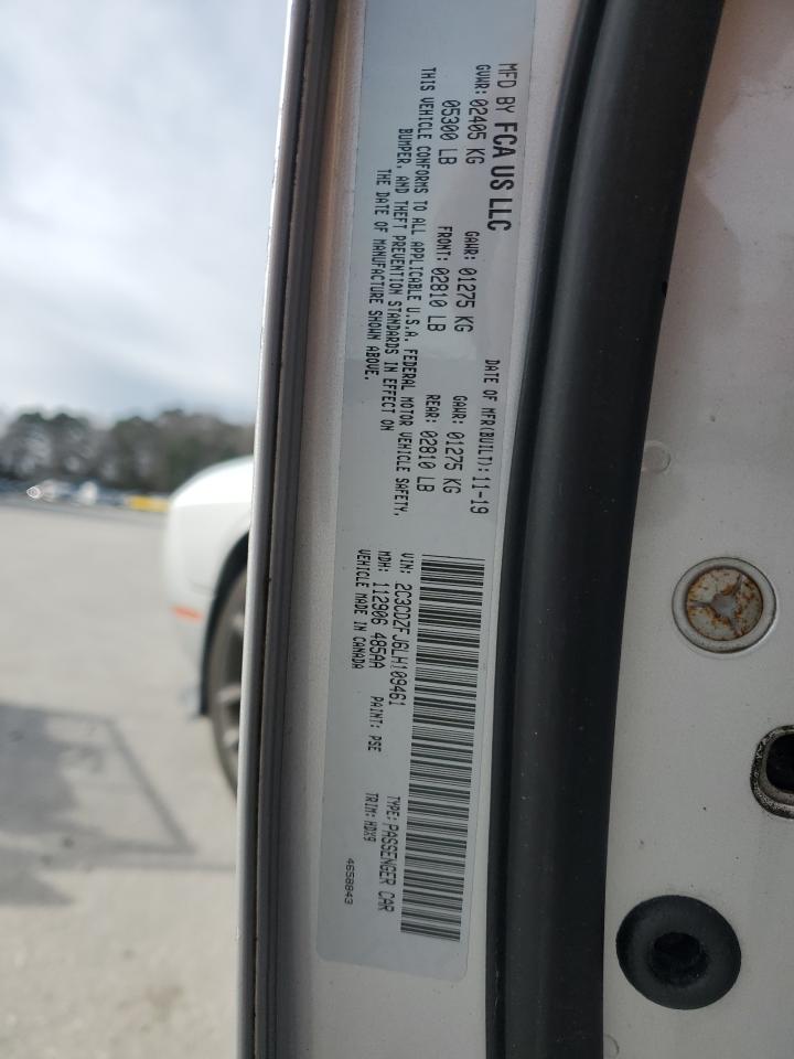 2020 Dodge Challenger R/T Scat Pack VIN: 2C3CDZFJ6LH109461 Lot: 87185034