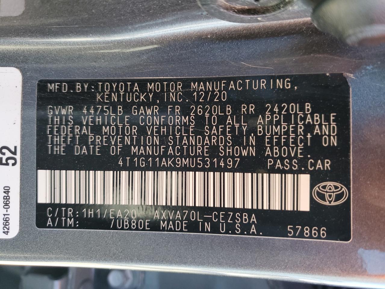 2021 Toyota Camry - Image 12