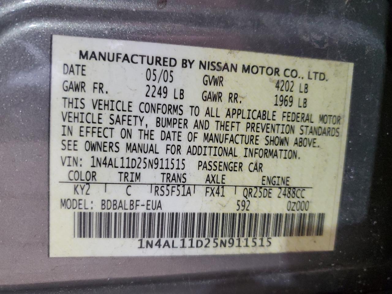 2005 Nissan Altima - Image 13