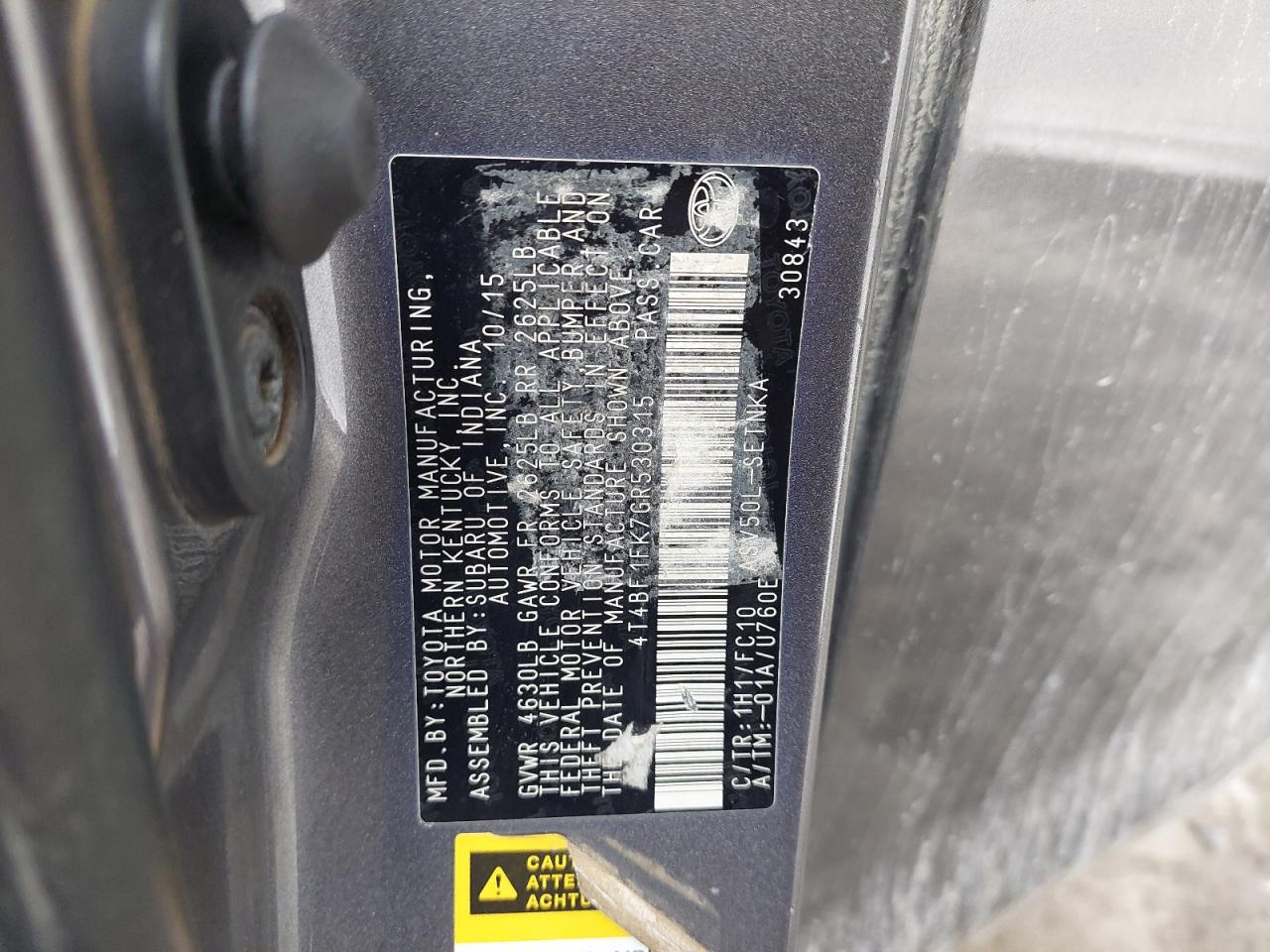 4T4BF1FK7GR530315 - 2016 TOYOTA CAMRY - #88564705