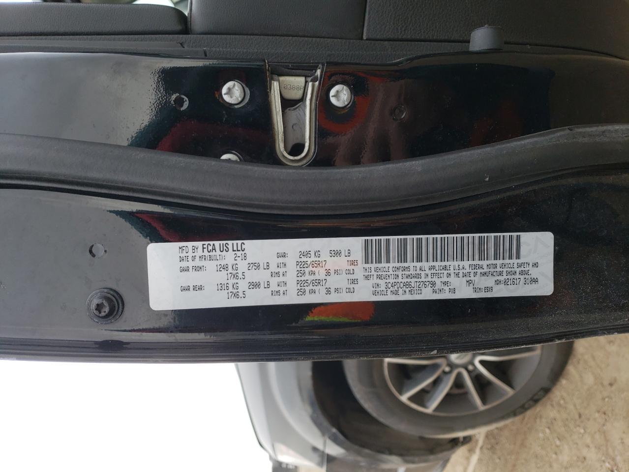 2018 Dodge Journey Se VIN: 3C4PDCAB6JT276790 Lot: 53448795