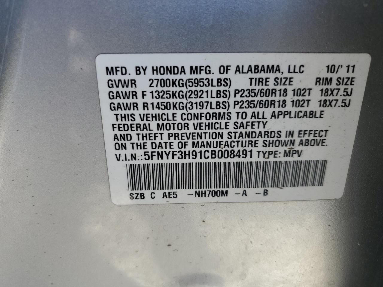 2012 Honda Pilot - Image 13