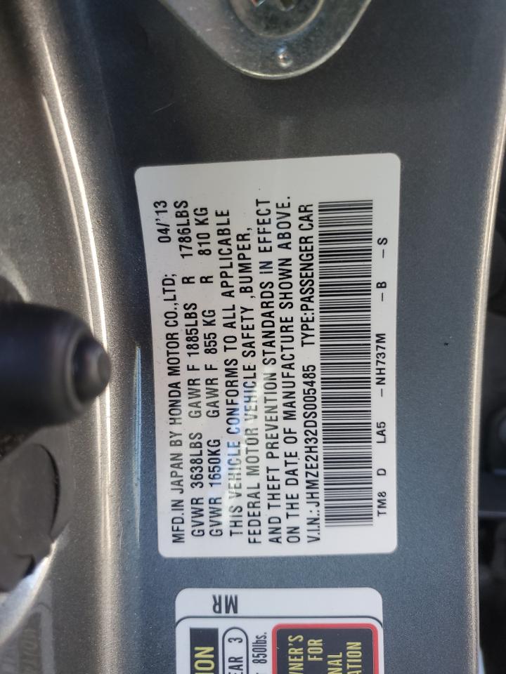 VIN JHMZE2H32DS005485 2013 HONDA INSIGHT no.12