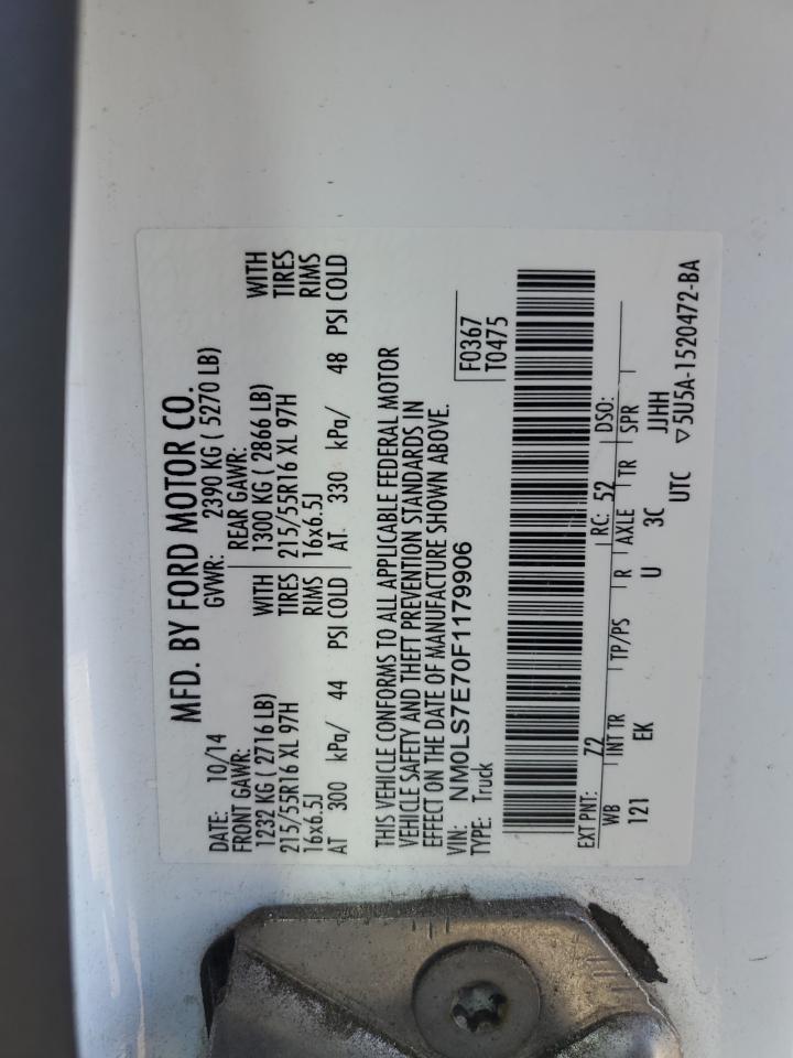 2015 Ford Transit Connect Xl VIN: NM0LS7E70F1179906 Lot: 43825345