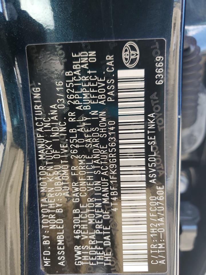 4T4BF1FK9GR563140 2016 TOYOTA CAMRY - Image 13
