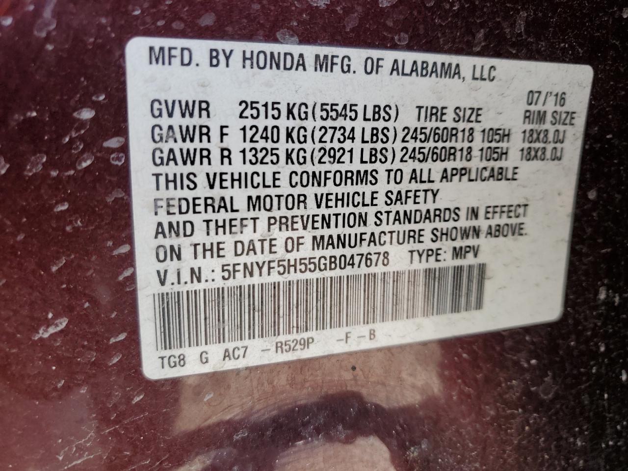 2016 Honda Pilot - Image 13