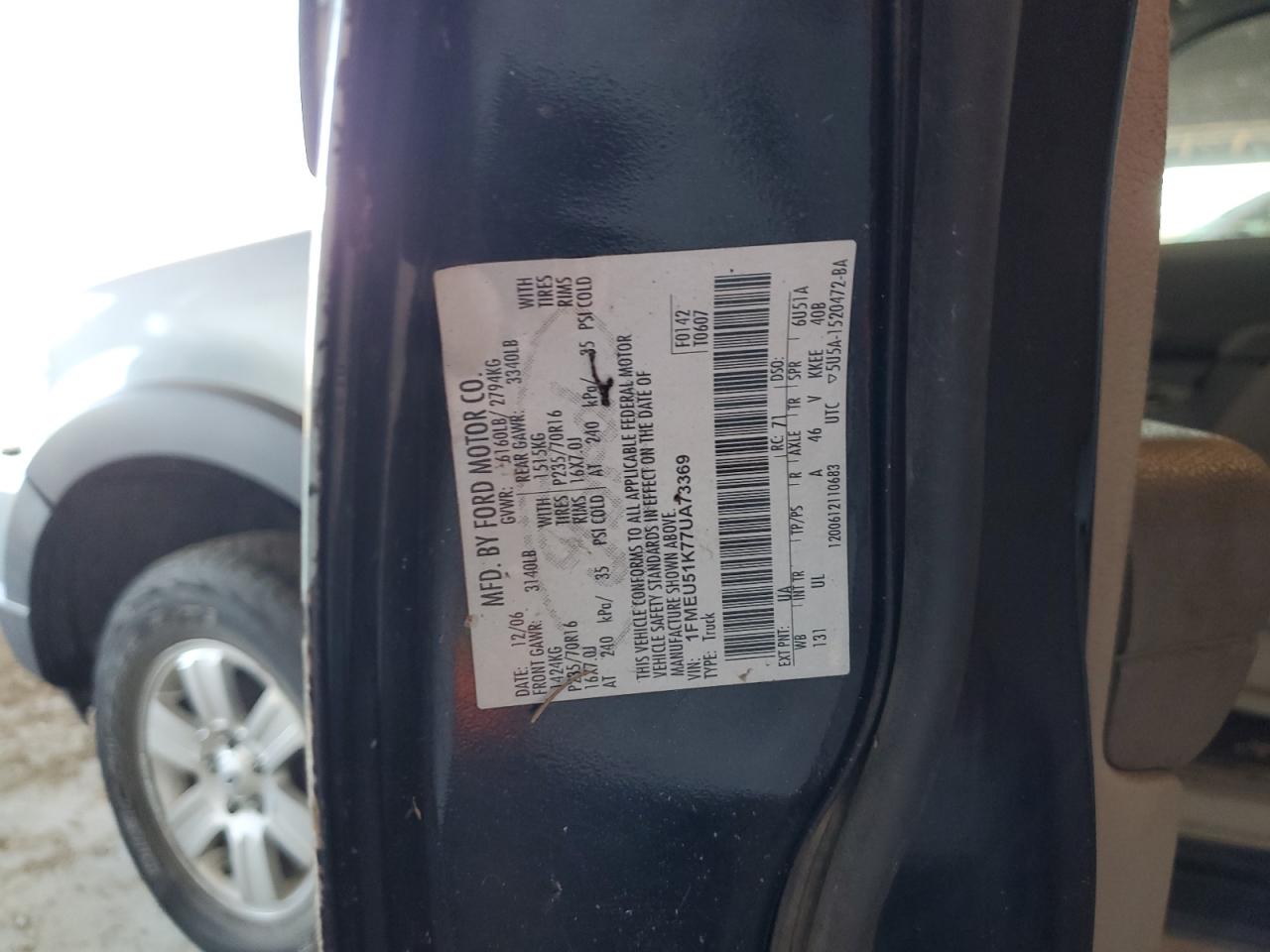 2007 Ford Explorer S VIN: 1FMEU51K477UA4A73 Lot: 88033265