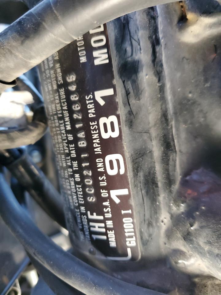 1981 Honda Gl1100 I VIN: 1HFSC0211BA126845 Lot: 41461405