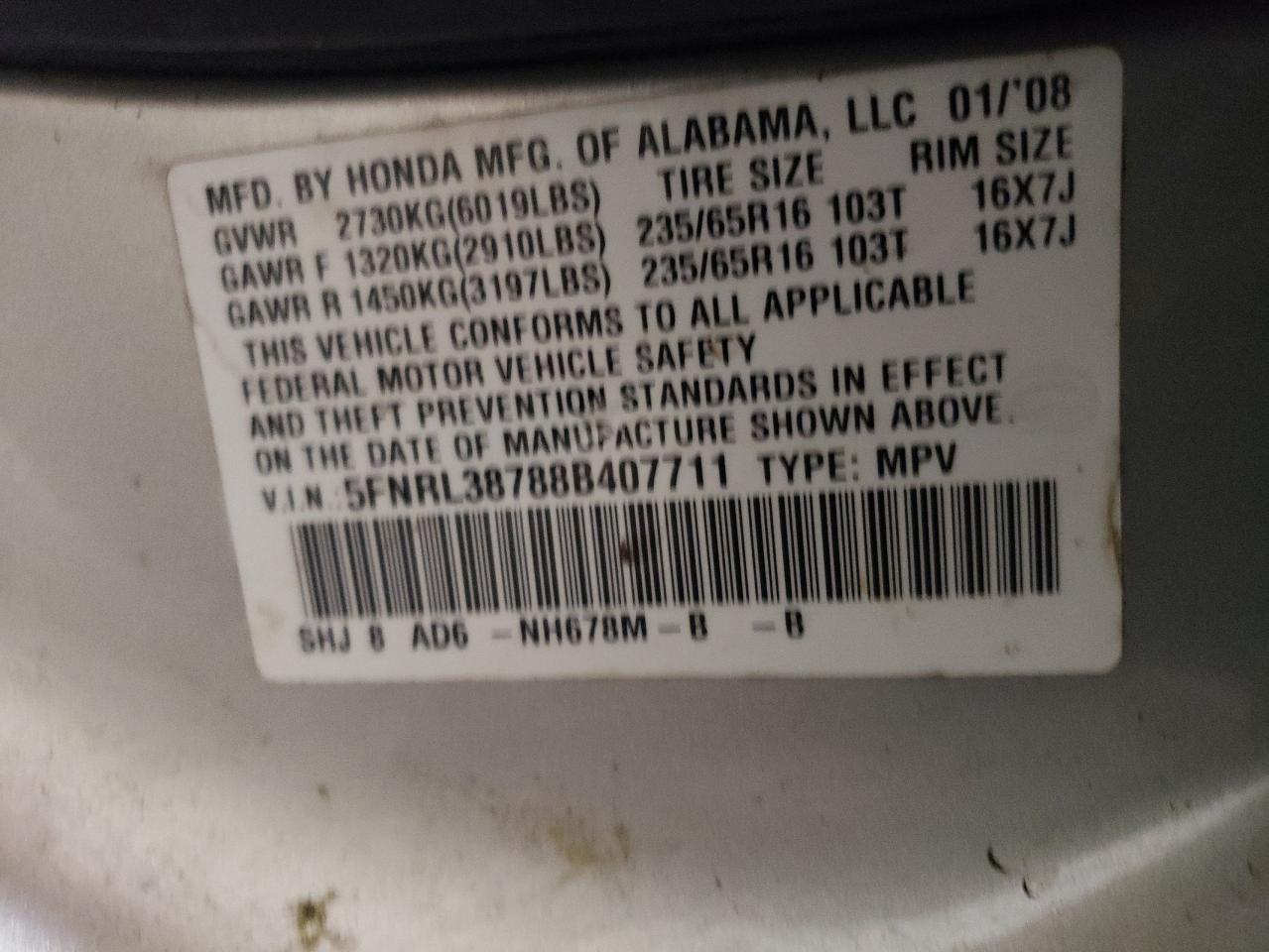 2008 Honda Odyssey - Image 13