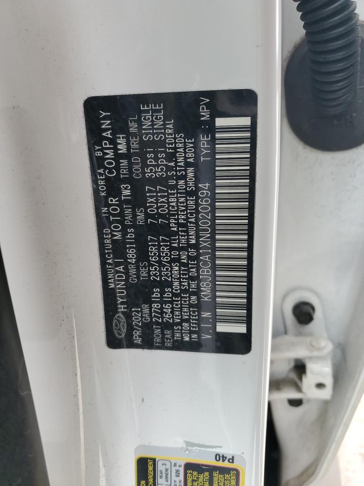 2022 Hyundai Tucson Blue VIN: KM8JBCA1XNU020694 Lot: 88148005