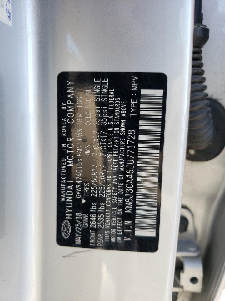 2018 Hyundai Tucson Sel VIN: KM8J3CA46JU771728 Lot: 87425714