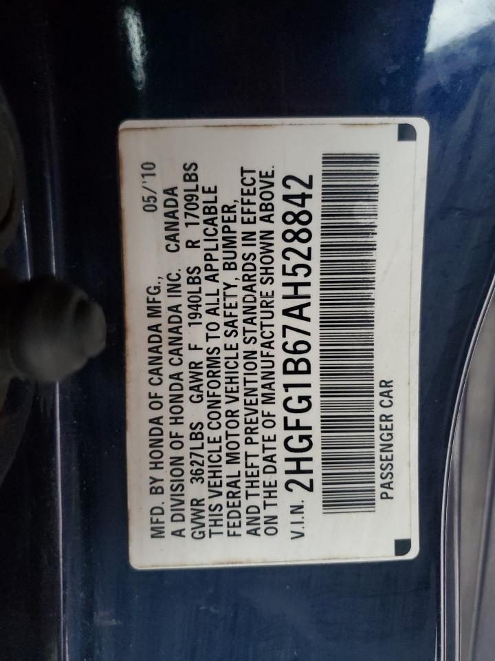 2010 Honda Civic Lx VIN: 2HGFG1B67AH528842 Lot: 87772335