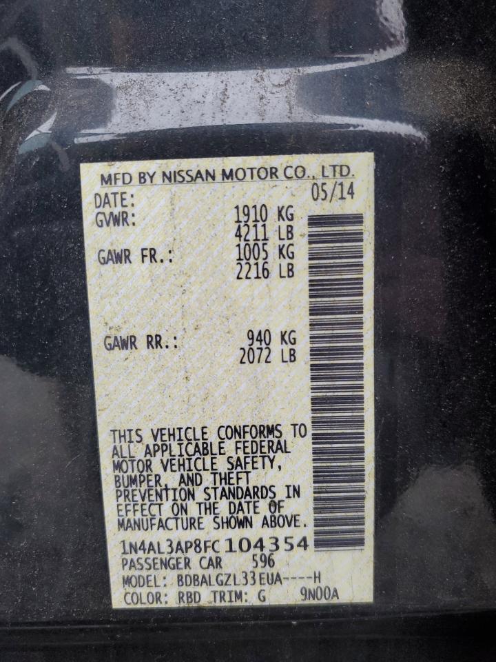 1N4AL3AP8FC104354 2015 NISSAN ALTIMA - Image 14