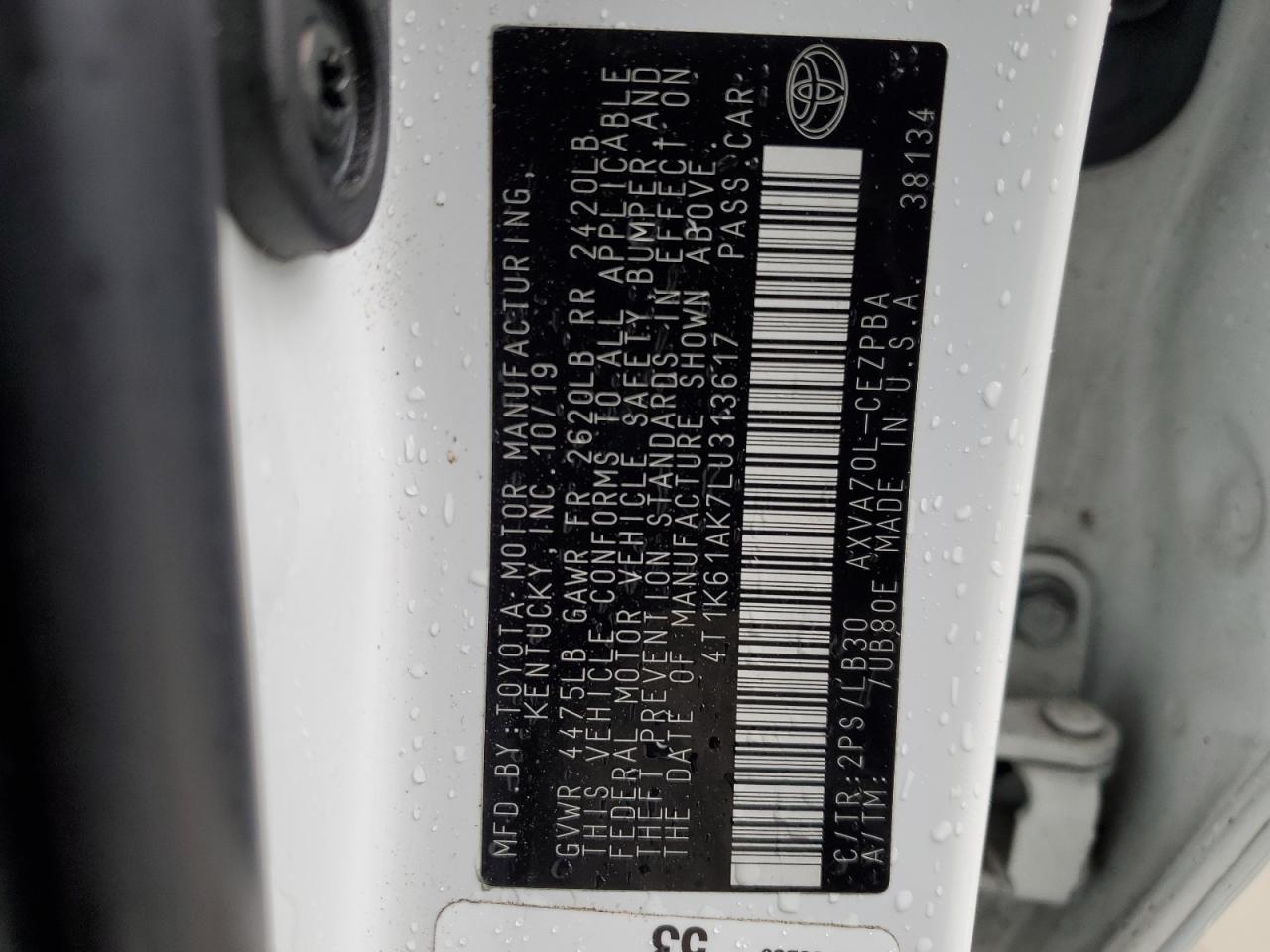 4T1K61AK7LU313617 - 2020 Toyota Camry - #undefined