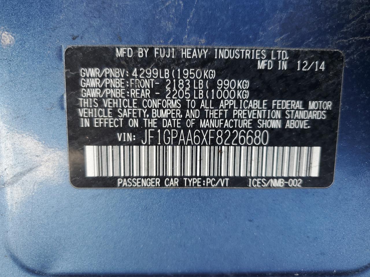 2015 Subaru Impreza - Image 12