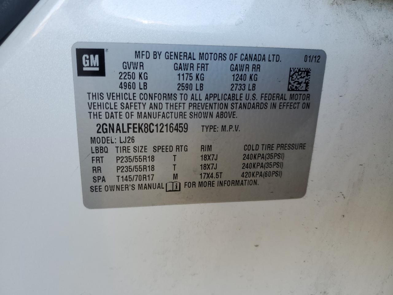 2012 Chevrolet Equinox - Image 16